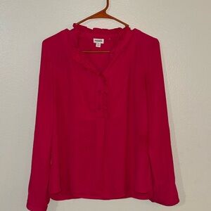 Women's Pink Ruffled Blouse- J Crew size 4.